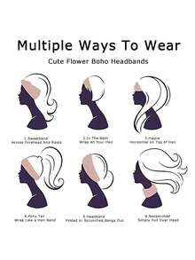 Bohemian Style Women's Wide Elastic Headband, Knotted Elastic Headband Sweatband, Suitable For Daily Wear Bohemian Style Hair Accessories - Color Stripes - View 4