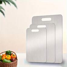 Kitchen Cutting Board, Stainless Steel Cutting Board, Double-Sided Cutting Surface, Easy To Clean And Store, Suitable For Fruits, Meats And Vegetables, Ideal For Kitchen, Picnic And New Year Celebration, Kitchen Utensil. - Multicolor - View 9