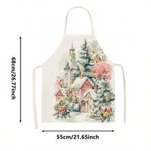 1pc Christmas Vintage Gingerbread Man Apron - Sleeveless Design, Durable And Comfortable Fit, Featuring Dancing Gingerbread Man, Gift Box, Teddy Bear Patterns, Suitable For Cooking, Baking And Home Cleaning, Household Cleaning, Housework Apron, Hand-Painted Handmade Gardening Apron, Christmas Holiday Gift - Red - View 11