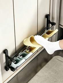 1pc Multi-Layer, No-Drill Shoe Rack Behind Doors; Wall-Mounted Shoe Storage Rack; Foldable Shoe Cabinet With Adjustable Slope; Space-Saving; Suitable For Bedrooms, Dormitories, Hallways, And Apartments. - Multicolor - View 7