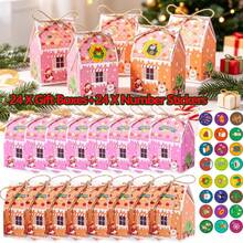 24 Pcs Christmas Empty Advent Calendar 24 Days House Shape Countdown Gift Boxes Christmas Cardboard Number Boxes With 24 Pcs Stickers For Xmas Holiday Party Decor - Multicolor - View 10