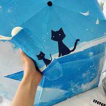 Payung Kapsul Kucing Hitam Kompak Portabel Bahan Vinyl Hitam Pelindung Matahari Tahan UV untuk Aktivitas Luar Ruangan, Perjalanan, dan Segala Cuaca - Kapsul Kucing Hitam - View 6