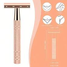 Rose Gold Double Blade Razor Shell, Unisex, Reusable, Suitable For Home And Travel, Blades Need To Be Purchased Separately - Safety Razor - View 2