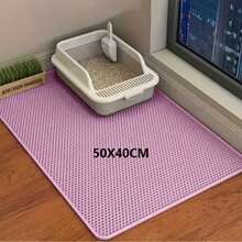 Double Layer Honeycomb Cat Litter Mat, Waterproof Washable Anti-Tracking Pet Mat, Suitable For Cat Litter Box, Multiple Colors Available - Pink - View 9