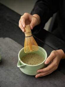 Complete Matcha Ceremony Set, 5 Styles To Choose From, Ceramic Matcha Bowl With Spout, Bamboo Broom And Broom Holder - Multicolor - View 9