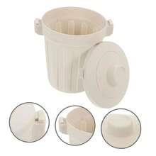 Cute Mini Desktop Trash Can With Cover, Small Round Countertop Garbage Bin, Space‑Saving Waste Basket For Bedroom Office Desk Dormitory - View 7
