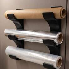 2pcs/3-Roll Kitchen Paper/Plastic Wrap/Aluminum Foil Wall-Mounted Storage Rack, Fits Rolls Up To 50mm Diameter, Space-Saving, Includes Adhesive Tape, Drill-Free Installation, Create A Tidy Kitchen - Multicolor - View 7