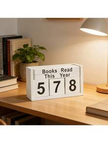 1pc Vintage Creative Wooden Flip Annual Reading Counter Desktop Decor Ornament, For Home Decor, Study Room Decor, Best Holiday Gift - Multicolor - View 7