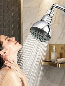Chuveiro de Chuva de Alta Pressão e Economia de Água, Chuveiro de Plástico Pequeno e Requintado com Pressurização, Design Redondo Giratório, Instalação na Parede, Estilo Moderno, Ângulo Ajustável, Sistema de Chuveiro de Plástico de Fácil Instalação, Perfeito para Casa, Hotel, Apartamento, Banheiro e Academia, Acessório Essencial para Banheiro Moderno e Banheiro de Trailer, Atualize seu Banheiro, Proporcione uma Experiência de Banho Confortável, Escolha Ideal para Presente de Férias e Renovação de Banheiro - Multicolorido - Visão 2