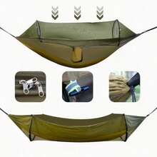 1pc Camping Hammock With Built‑In Mosquito Bug Net, Portable Lightweight Parachute Nylon Hanging Bed, Anti‑Insect Hammock Tent With Side Storage Pocket, Outdoor Swing Bed For Hiking, Backpacking, Garden Backyard Camping Use - Mosquito Net Hammock - View 9