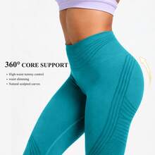 3D Body Sculpt 2.0 Compression Leggings, No Front Seam, Smooth Front - 2.0 Compression Green - View 5