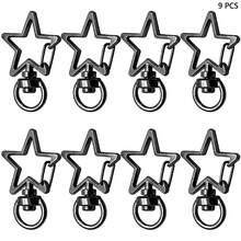 9pcs Star-Shaped Rotating Keychain Hooks, Suitable For Car Keys, Lanyards, Bags, Wallets, Gifts And DIY Crafts - 5-star Buckle With Tail - View 9