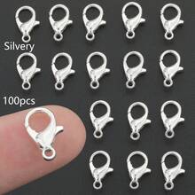 100pcs Random Mixed Color Lobster Clasp, Suitable For DIY Phone Chain End Clasp, Jewelry Clasp, Necklace, Bracelet, Anklet, Jewelry Making, Keychain, Bag Pendant, Accessory Making Material, DIY Jewelry Making Parts - Lobster Claw Clasp - View 12