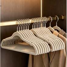 Premium Flocked Hanger, Non-Slip Thin Flocked Felt Hanger, Sturdy Durable Heavy Duty Coat Suit Hanger, Closet Storage Organizer 1pc - Multicolor - View 3