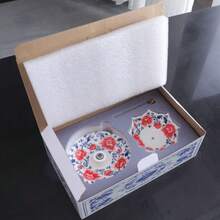 Cross-Border Funnel-Shaped Blue And White Porcelain Umbrella-Shaped Filter, Chinese Tea Art Decoration, Creative Ceramic Rotating Ornament For Living Room - Blue and White Porcelain Umbrella Tea Strainer - View 18