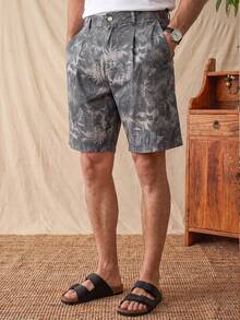 glestore Men's Retro "Old Money" Style: Digital-Printed Polyester, Casual Cropped Shorts-A Versatile Summer Must-Have - Multicolor - View 5