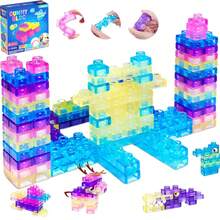 20/28/40pcs Kids Jelly Soft Rubber Building Blocks Set, DIY Mosaic Building Blocks Toy, Squeezable And Stretchable Educational Sensory Blocks - Multicolor - View 2