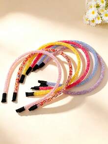 6pcs Colorful Crystal Sequin Headband - Multicolor - View 3
