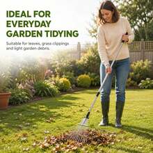 The Extendable Garden Rake (96–160 Cm) Is A Robust And Durable Tool, Perfect For Removing Leaves, Grass Clippings, And Garden Waste From The Yard And Garden. - 1pc - View 8