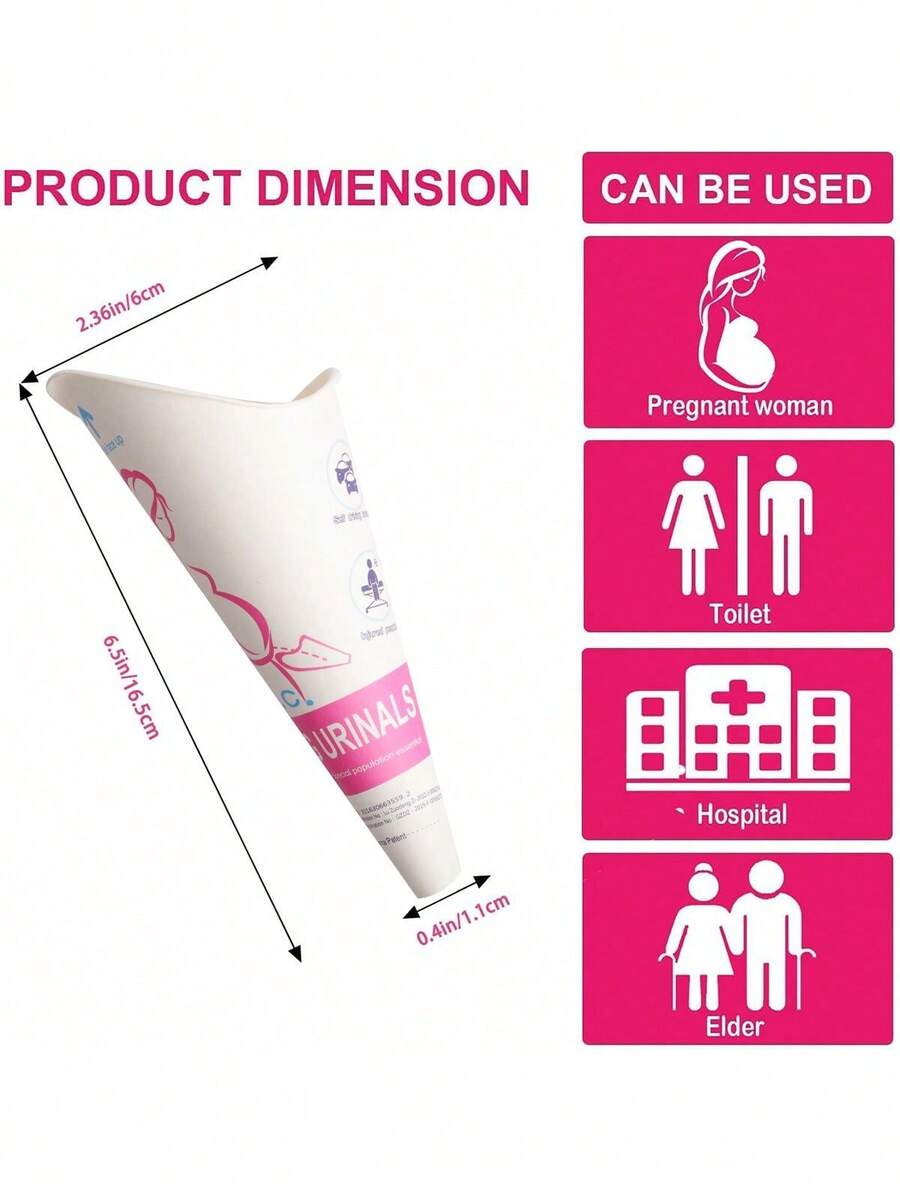 Disposable Female Urination Device Funnel For Pregnant Women, Injured, Travel, Camping, Outdoor Activities (10pcs) - Multi-color - View 1