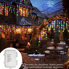 1pc 3/4/5/10m LED Icicle String Lights, 8 Lighting Modes, AA Battery Powered, Christmas Wreath Hanging Fairy Lights, Wedding Home Room Decor, Halloween Christmas Decoration - 8-mode Battery-powered Icicle Lights - View 8