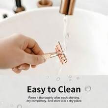 Rose Gold Double Blade Razor Shell, Unisex, Reusable, Suitable For Home And Travel, Blades Need To Be Purchased Separately - Safety Razor - View 7