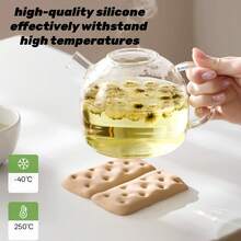1pc Minimalist Cute Shape Silicone Heat Resistant Coaster Cup Mat Table Mat Plate Mat Pot Mat Dining Table Anti-Scald Anti-Slip Heat Resistant Mat - 1 Pack - View 5