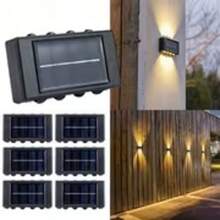 Solar Up‑Down Wall Lights, Outdoor Solar LED Wall Sconce, Warm White & RGB Color Changing Mode, Auto On‑Off Light Sensor No‑Wire Solar Wall Lamp, Waterproof Landscape Lighting For Garden Fence Patio Courtyard Villa Backyard, Holiday Home Decor & Gift - Solar Wall Light - View 9