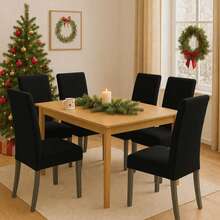 POLIGONO Kitchen Chair Covers - Black - View 6