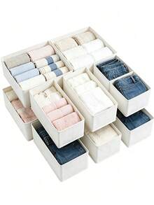 1pc Foldable Fabric Storage Box Closet Organizer Drawer Divider, Suitable For Clothes, Underwear, Bras, Socks And Other Intimate Apparel, Space-Saving, Black Home Decor Dorm Essentials Storage Box, Home Necessities - Multicolor - View 6