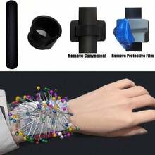 1pc Black Silicone Magnetic Wristband, Strong Magnetic Metal Surface For Adsorbing Sewing Pins And Hair Clips, Dual-Use For Patchwork Sewing And Hair Styling, Elastic Wrist Band Fits Wrist, Professional Practical Accessory For Handmade And Hair Salon - Multicolor - View 7