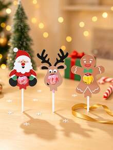 24 Christmas Lollipop Card Clips, Suitable For Christmas Party, Christmas Tree Decoration, Theme Party, Thanksgiving, New Year, Christmas Party Favors, Holiday Party And Holiday Scene Decor - One Size Fits All - View 4