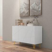 Modern Luxe High Gloss Sideboard, With Hairpin - White On-Site - 1 - View 8