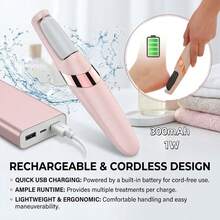 可充電電動腳磨砂器,電動腳繭去除器,可充電 USB 腳磨砂器附 LED 燈,專業足部護理設備可去除死皮、乾燥皮膚、龜裂腳跟和硬繭,便攜式居家足部護理工具 - 多色 - 查看 4