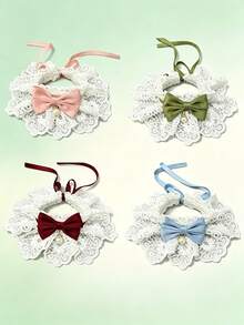 1pc Detachable Floral Bow Pet Collar With Bell, Cute Bow Accessory, Suitable For Indoor Cats, Kittens, Small Dogs, Halloween Christmas Party Costume, Cute Pet Gift - Multicolor - View 6