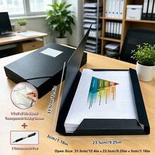 A4 Plastic Elastic Band Folder With Name Label Pocket, Document Storage Binder, Includes 1 Pack Of 50 Transparent Sticky Notes And 1 Retractable Pen, Stationery For Students, Teachers, Office, Home And School - Sets - View 3