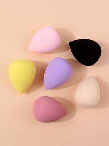 6Pcs Makeup Sponge Set,Multi‑Color Soft Skin‑Friendly Sponges,Elastic Cosmetic Sponges For Foundation, Concealer, Cream Blending - Multicolor - View 5
