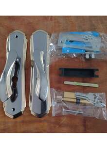 1 Set Full Metal Door Lock With 2 Handles, Combination Of Science And Modernity, Perfect Appearance And Exquisite Craftsmanship, Easy Installation And Convenient Use, High-Quality Texture - B - View 6