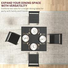 Dining Table And Chairs Set 2, Dining Room Sets, Rectangular Space Saving Table And 2 Chairs Compact Kitchens, Steel Frame, On-Site - Black + Engineered Wood - View 6