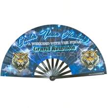 1pc Unisex Fashionable 2D Folding Fan, Decorated With Water Drop And Deep Red Rose Pattern, Portable Handheld Foldable Fan, Each Fan Face Color, Pattern And Position May Vary Slightly, Randomly Sent - Multicolor - View 5