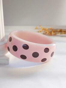 1pc Dopamine Colorful Polka Dot Acrylic Bracelet, Ins Style Retro Hong Kong Style Exaggerated Wide Cuff, Suitable For Women's Daily Wear - Polka Dot Acrylic Bracelet - View 15