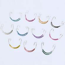 2pcs/Set Colorful Rhinestone Clip-On Tooth Jewelry, Dental Shiny Accessories, Crystal Tooth Decor, Sparkling Tooth Charms, Suitable For Party, Festival, Concert And Cosplay - Multicolor - View 3