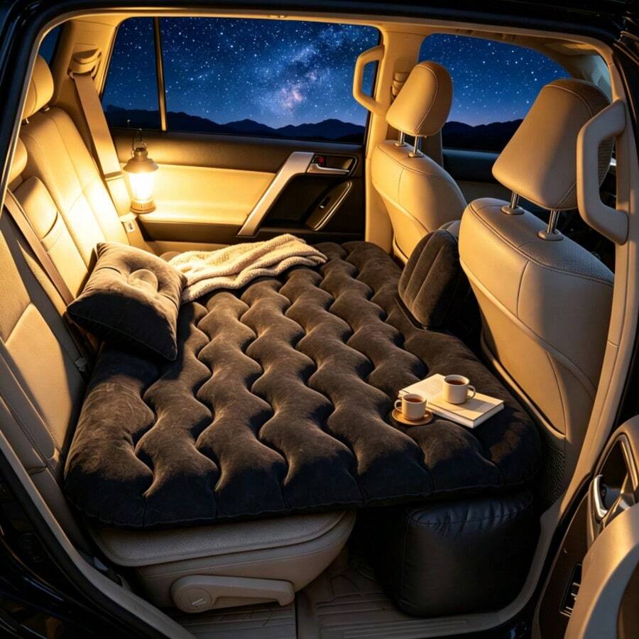 Inflatable Car Travel Bed Waterproof Foldable Honeycomb Support Sleeping Pad Durable PVC Backseat Air Mattress For Sedan SUV RV Van Camping Long Distance Driving Rest Mat - Car Air Mattress - View 1