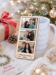 Custom Photo Frame Hanging Ornament, Personalized Photo Christmas Decoration, 2026 Wedding Anniversary Decor, Family Photo Frame Ornament, Christmas Tree Decoration, Christmas Gift - Multicolor - View 8
