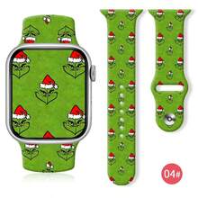 The Grinch Christmas Series Apple Silicone Watch Band Printed Compatible With Apple S10/11 - Multicolor - View 5
