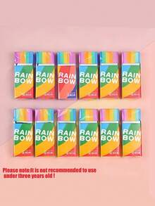 12pcs Multicolor Rainbow 2B Creative Erasers, Soft PVC Sandwich Erasers, Low Dust Correction Erasers. Cute Cartoon Stationery, Suitable For Student Writing, Drawing Correction, Homework Erasure, Classroom Use, And As Children's Reward Gifts. High Cost-Performance, Fashionable And Erasers, Ideal Choice For School Daily Supplies. - Multicolor - View 8