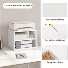 Tavolo per stampante su ruote 1 pz, Supporto mobile per stampante, Supporto per stampante, Carrello per stampante su ruote, Cassettiera da ufficio su ruote, Carrello portadocumenti con 3 scomparti per uffici ecc., 40x35x30cm - Colore Della Venatura Del Legno Retrò - Visualizzare 6
