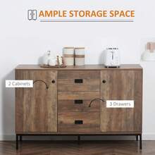 Modern White And Gold Sideboard On-Site - Rustic Brown + Engineered Wood - View 4