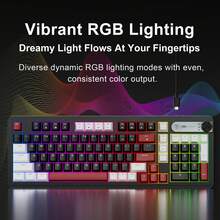 MageGee GK960 Wired Membrane Keyboard And Mouse Combo, RGB Backlit 95% Layout 98 Keys Keyboard With Volume Knob,19‑Key Rollover, Silent Typing + 6‑Level DPI 7‑Color Backlight Gaming Mouse For PC Laptop Office Home Gaming - View 3