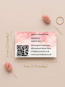 200/500/1000pcs Custom Text Business Card With QR Code,Customized Card For Small Business Owner,Entrepreneur,Beauty Salon,Studio,Company Office Supplies,Customizable Business Visiting Cards - Multicolor - View 7